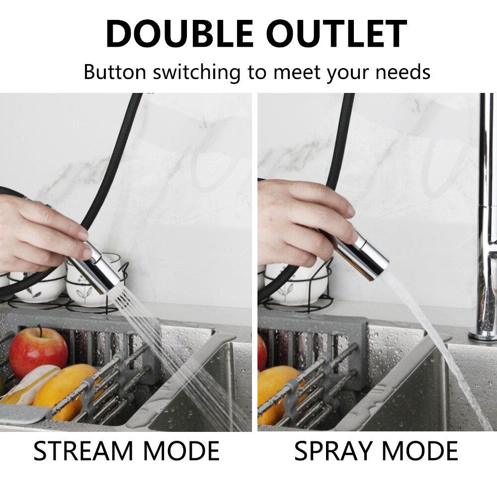 Smart Touch Hand Sensor Kitchen Sink Faucet Chrome Mixer Pull Out Swivel Taps