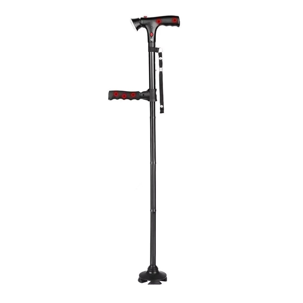 1PC Durable Aluminum Adjustable Walking Cane 4-Section Collapsible Design