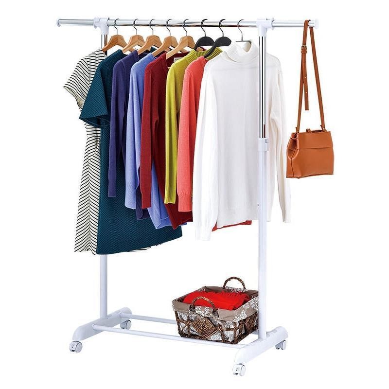 Adjustable Rolling Garment Rack Metal Chrome Storage Organizer Easy Install New