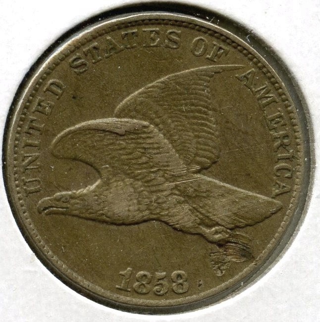 1858 LL Flying Eagle Cent Penny - Planchet Defect - Q76