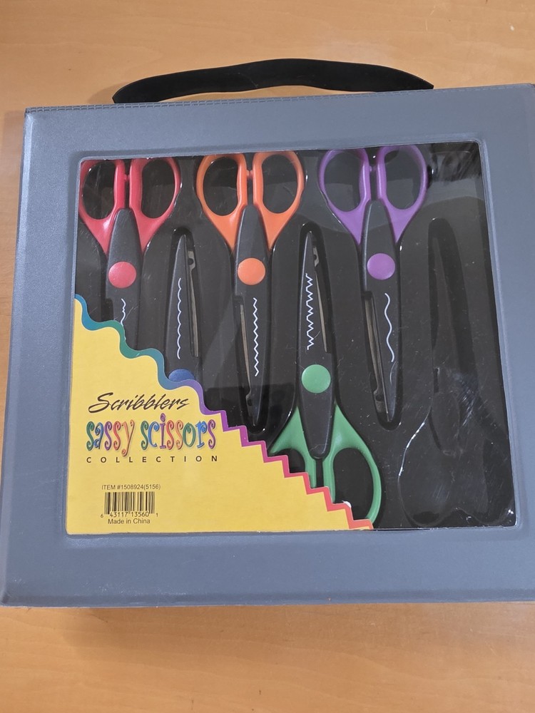 Scribblers Sassy Scissors Craft Set 5 Pc Decorative Edge Scrapbooking...