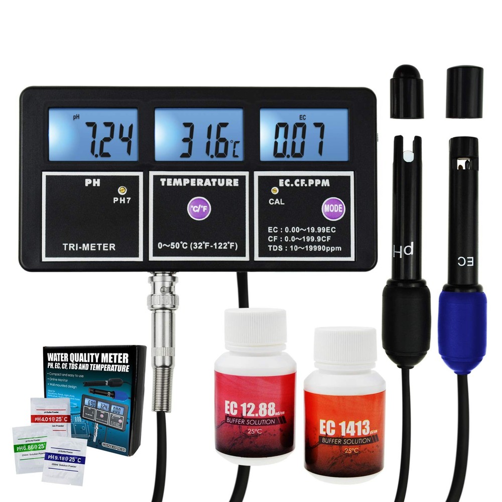 5-in-1 Water Quality Multi-Parameter PH EC CF TDS (ppm) Temperature Test Mete...