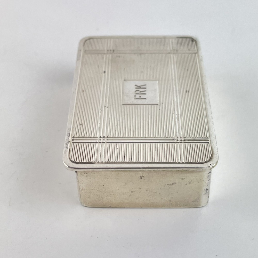 Antique Solid Sterling Silver Tiffany & Co Stamp Box 6cm X 4cm C1930s