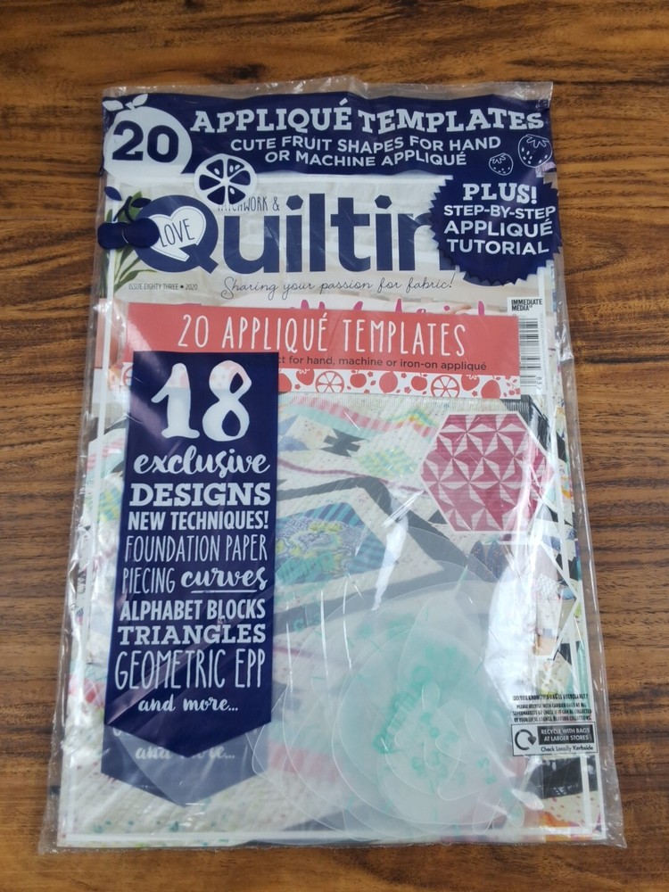 Love Patchwork & Quilting Issue 83 with 20 Applique Templates
