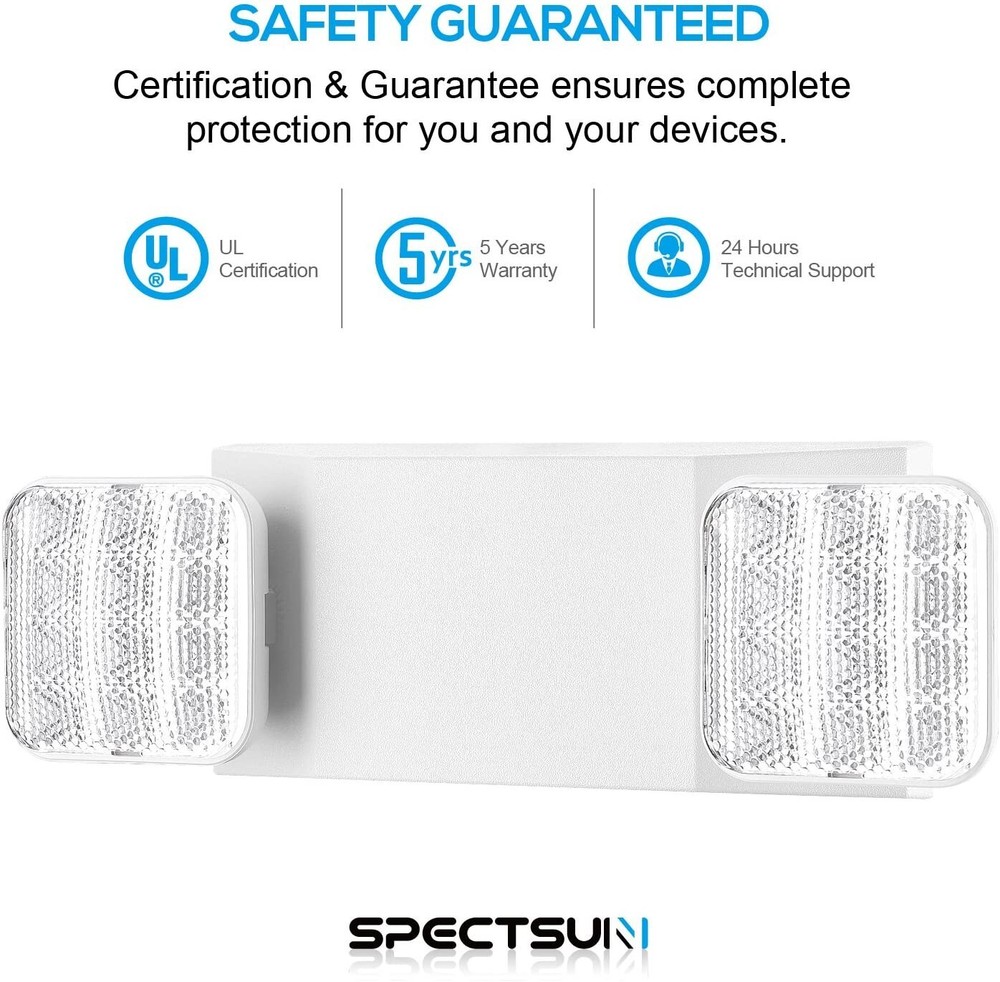 UL Listed 12 Pack White Emergency Exit Lighting with Battery Backup for Busniess