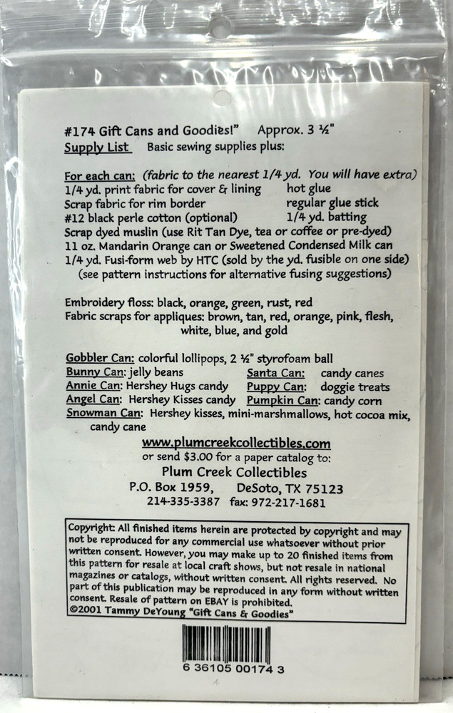 Gift Cans & Goodies Primitive Applique Gift Pattern