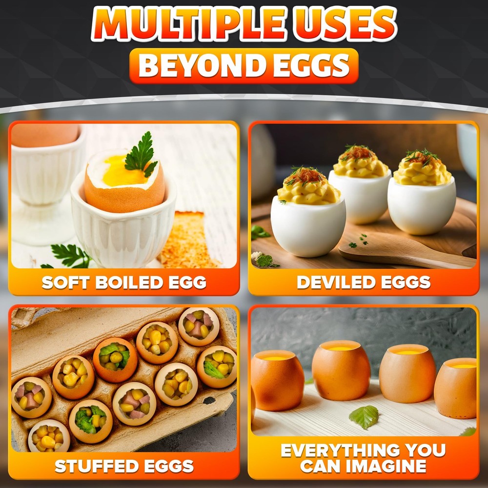Egg Cracker Tool for Raw Eggs — Egg Shell Opener for Soft-Boiled Shell Tops, ...