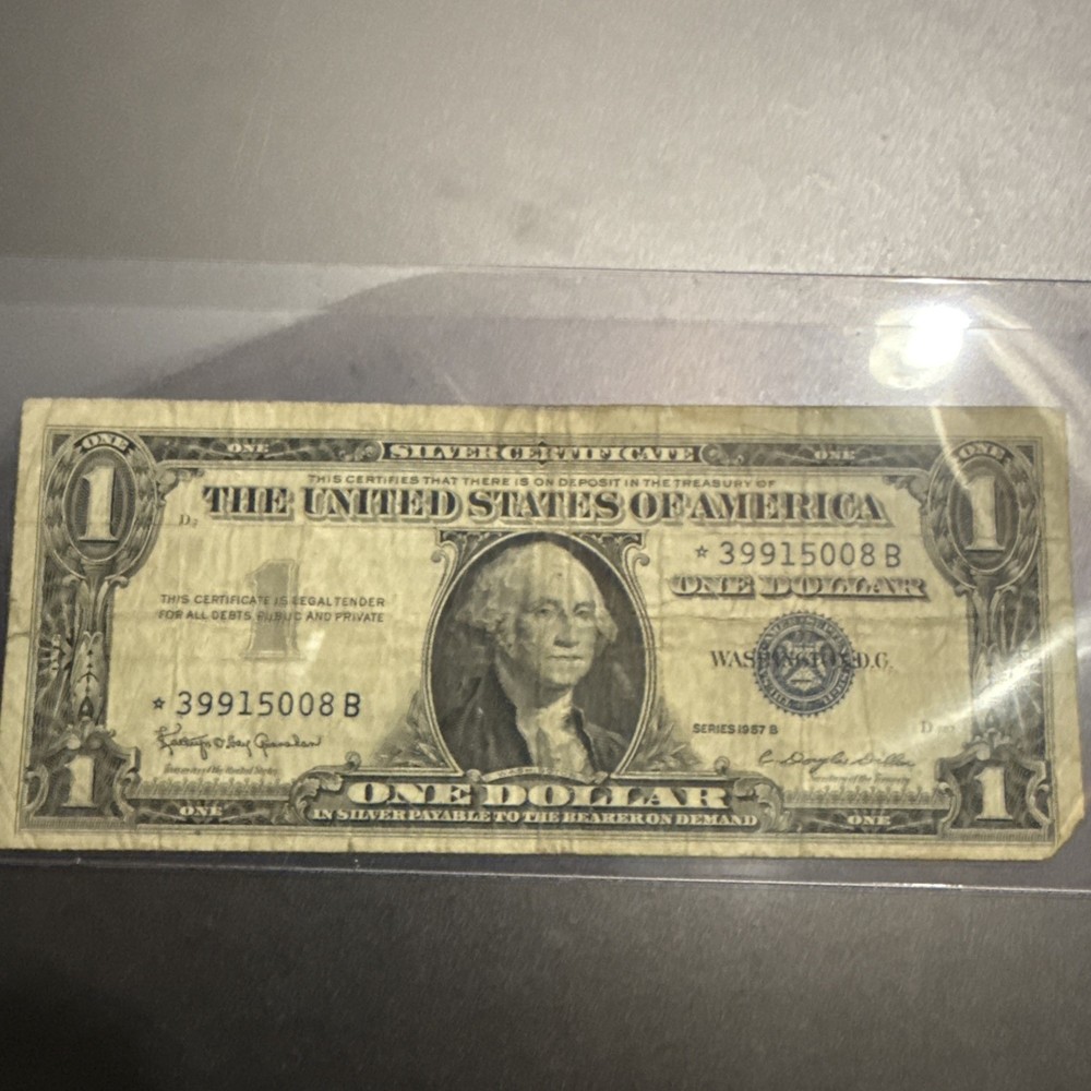 One Dollar 1957B Silver Certificates with Blue Star