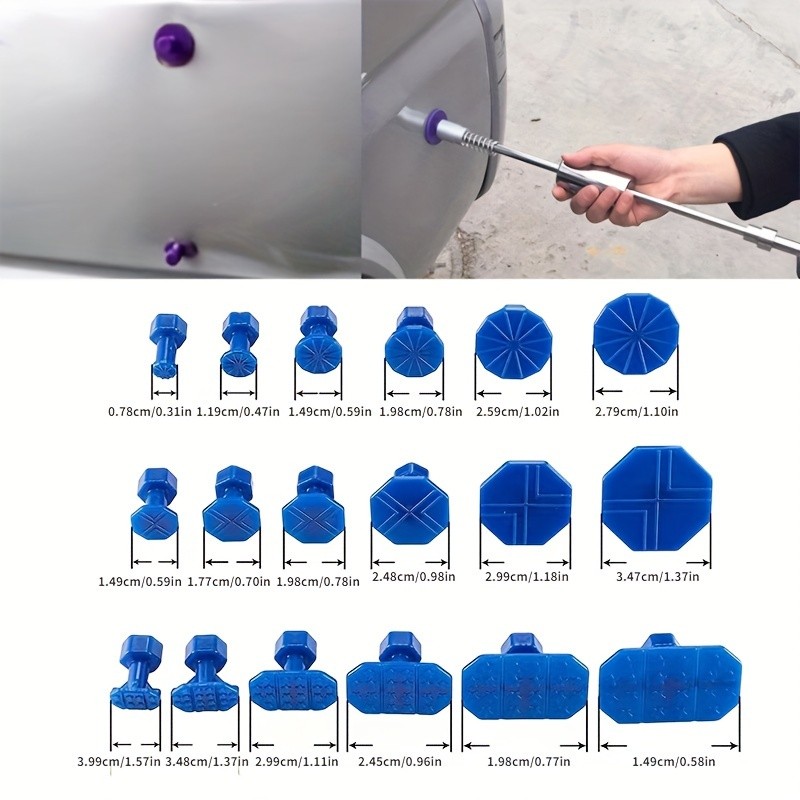Plastic Glue Pulling Tabs Paintless Dent Repair Hail Removal Kit For All Puller
