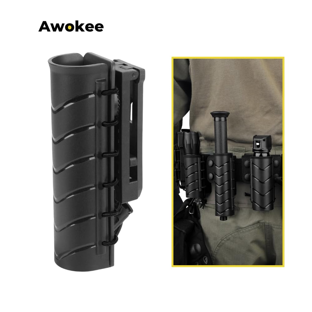 Universal Tactical Quick-Draw Baton/Electroshock Holder – 360° Black
