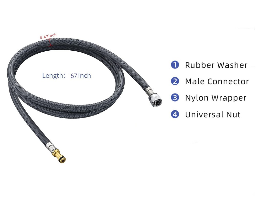 Pull-down Faucet Replacement Hose 131381,Replacement 67 67 inches, Chrome