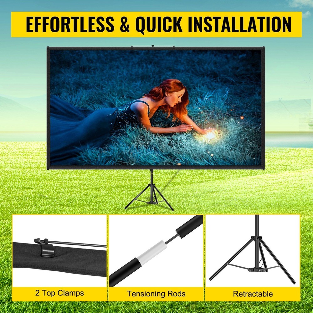 110 inch 16:9 4K HD Projector Screen with Tripod Portable Adjustable
