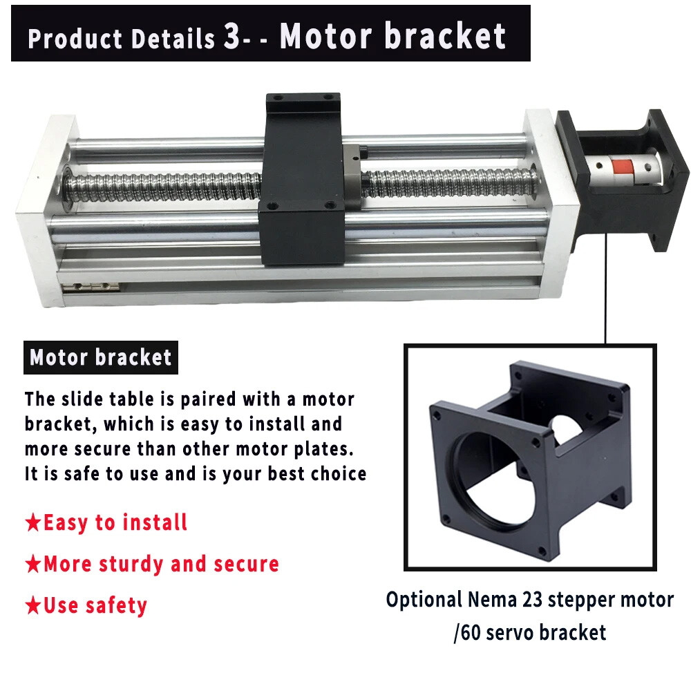 0.05mm Precision Ballscrew Slide Table 57 Motor Kit,90mm Wide Linear Module CNC