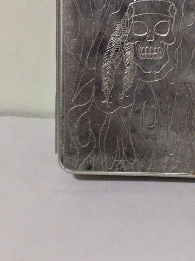 Automatic Cigarette Rolling Machine, Metal Box Cigarette Case PIRATE Skull