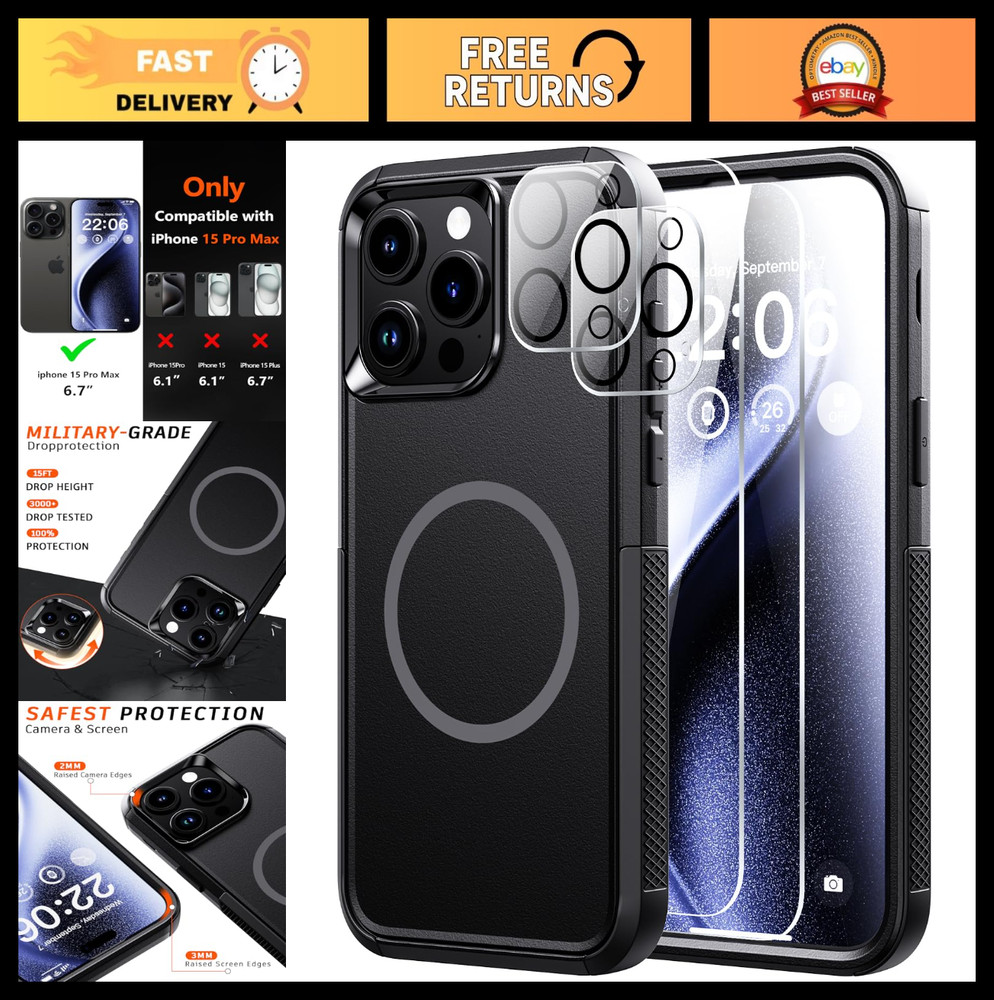 Diverbox for iPhone 15 pro max case - [Compatible with MagSafe] [with Screen Pro