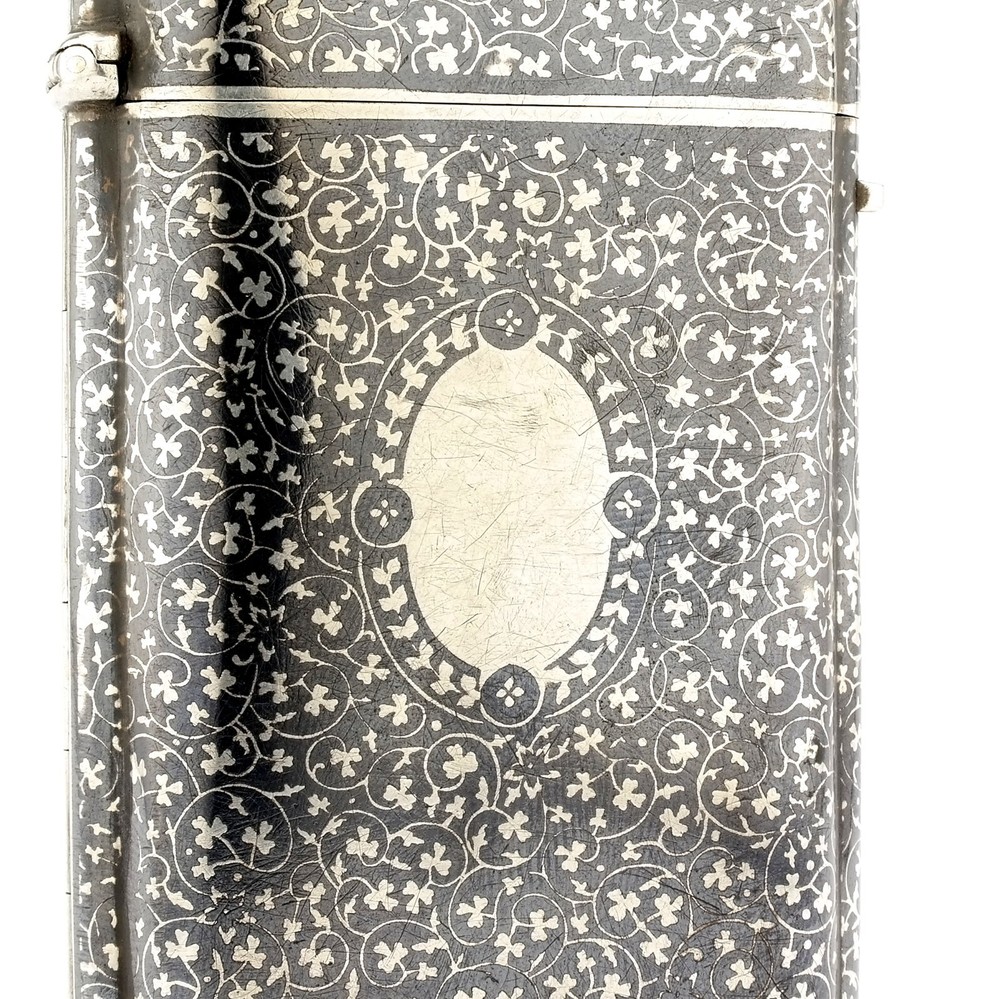 Rare Georg Adam Scheid GAS Solid Silver & Niello Cigarette Case