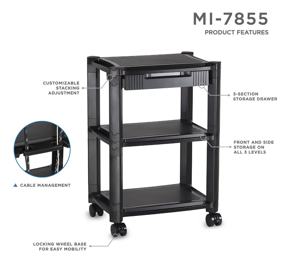 Mount-It! Height Adjustable Rolling Printer Cart