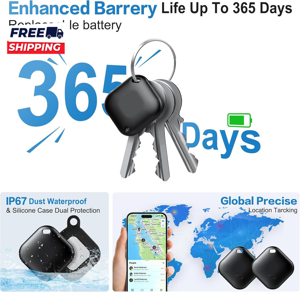 Air Tracker Tag for Android Tags 4 Pack Luggage Tracker with 4 Case Works