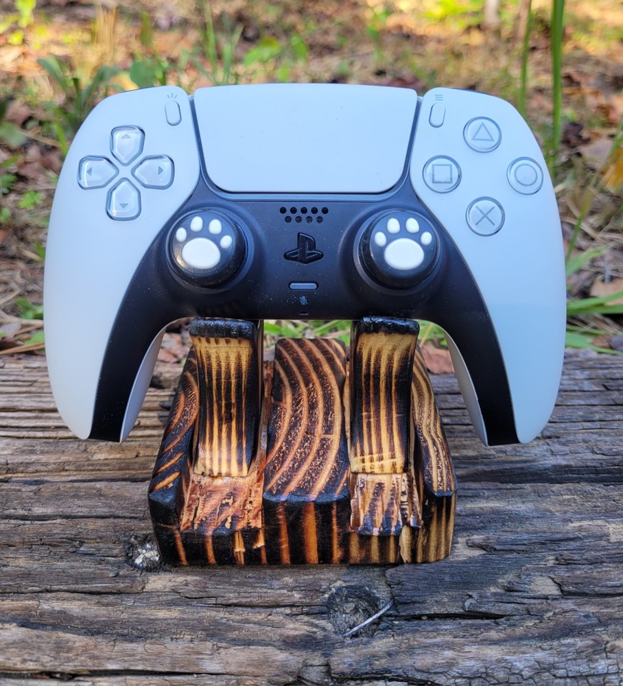 Wooden Ps5 Controller Holder Handcrafted- Burned Style (No Controller Included!)