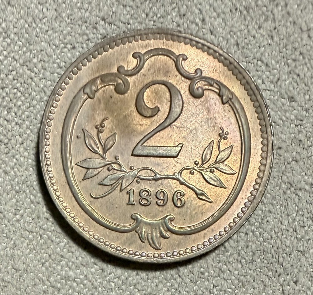 Austria 1896 2 heller Unc