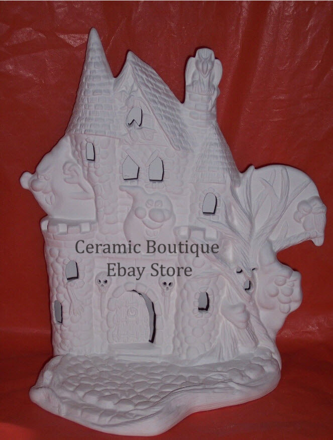 Ceramic Bisque~~ READY to PAINT ~~~ Haunted House lights up