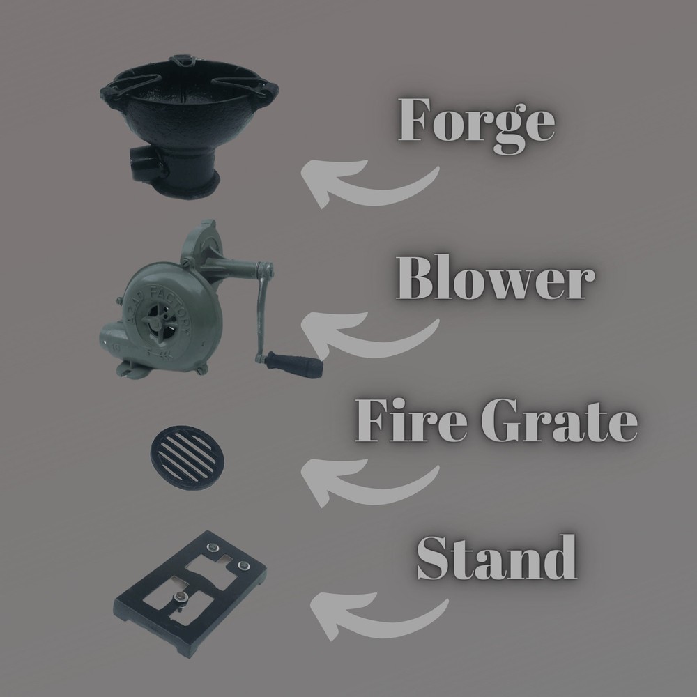 Vintage Style Forge Furnace With Hand Blower With Handle - Blacksmith Forge