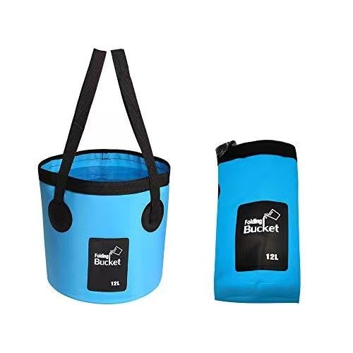 Collapsible Bucket with Handle, Multifunctional Foldable Water Container, 12L...