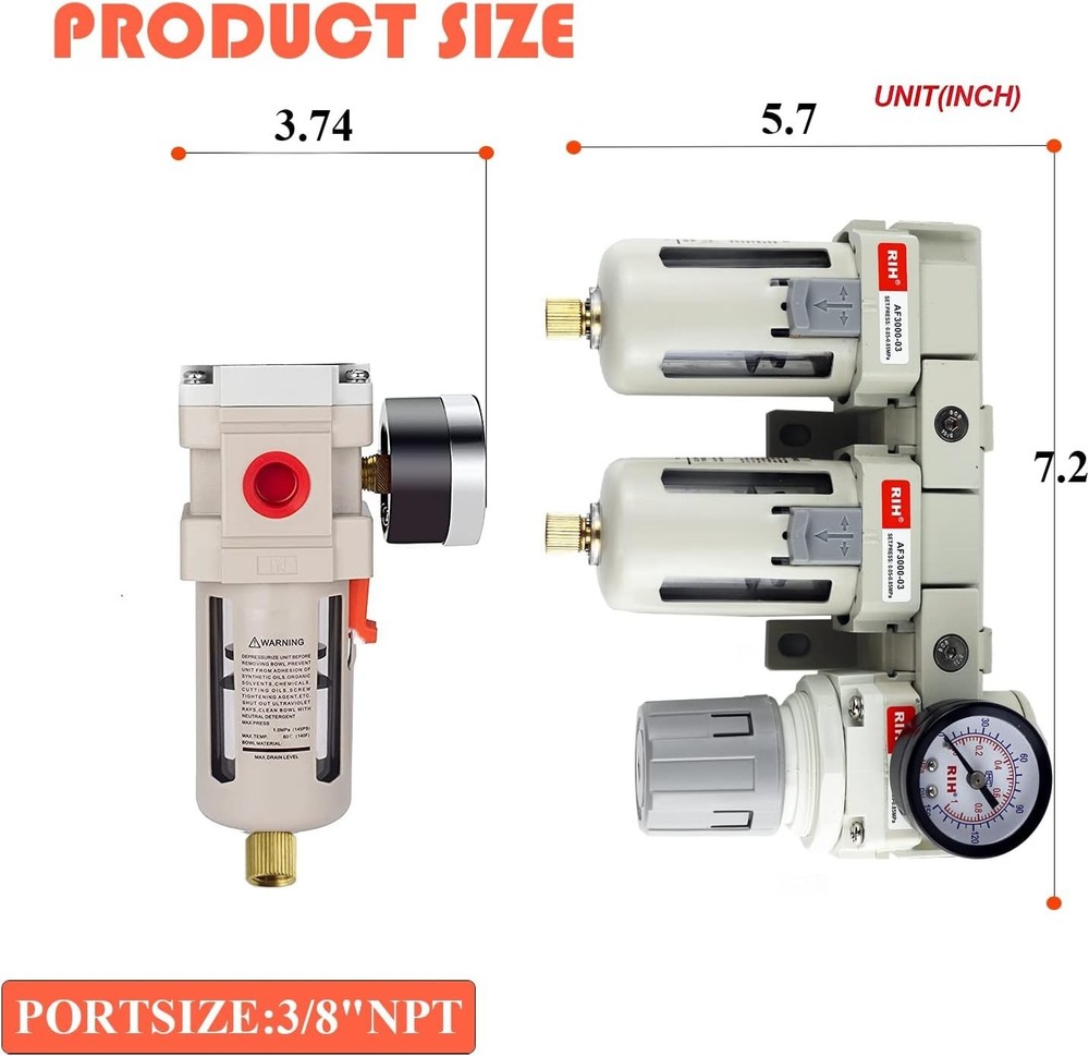 Air Compressor Water Separator with Semi-Auto Drain