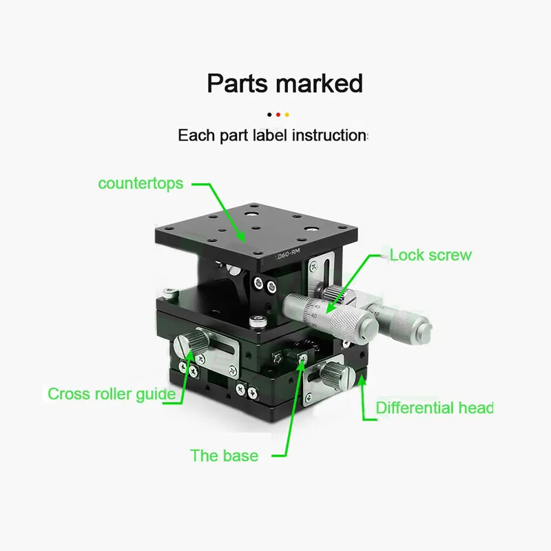 XYZ Axis Precision Displacement Platform Fine-Tuning Lifting Workbench 60*60MM