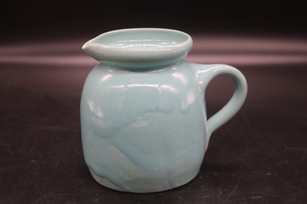 Small Pottery Pitcher-Drip Glaze-Turquoise