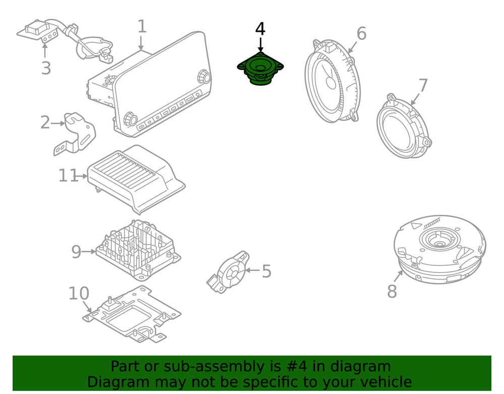 Genuine Nissan Inst Panel Speaker 28152-6RA2A