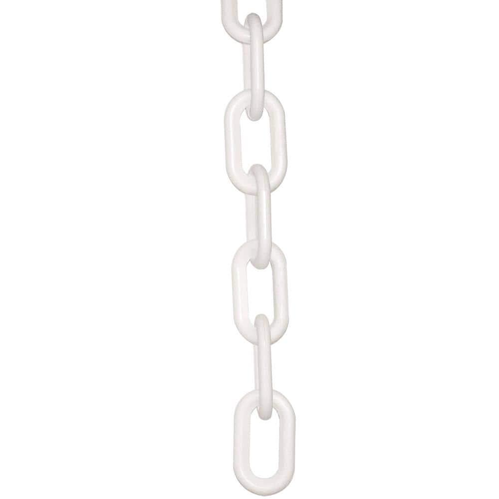 50 ft White Plastic Chain - #8, UV Protected, Lightweight & Durable