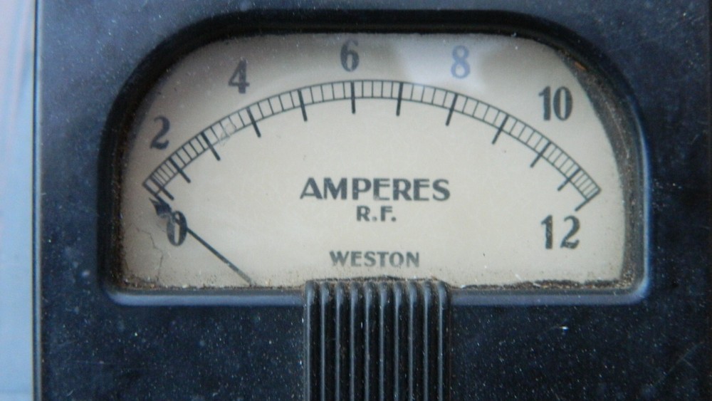 Vintage Weston Model 743 Panel Meter RF Amperes 0-12