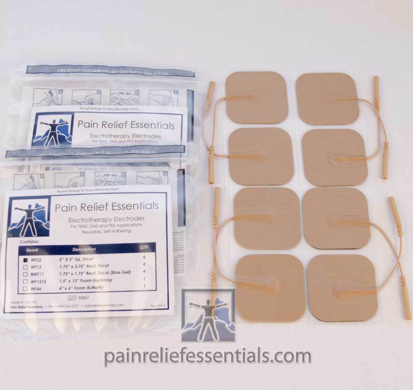 8 Rhythm Touch 2x2 Replacement Pads - Silver Layer Reusable Electrode - MFG USA