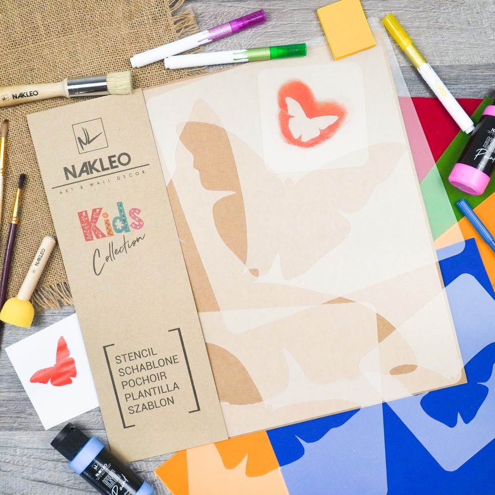 KIDS Reusable Plastic Stencils (5 pcs) // BUTTERFLY #2