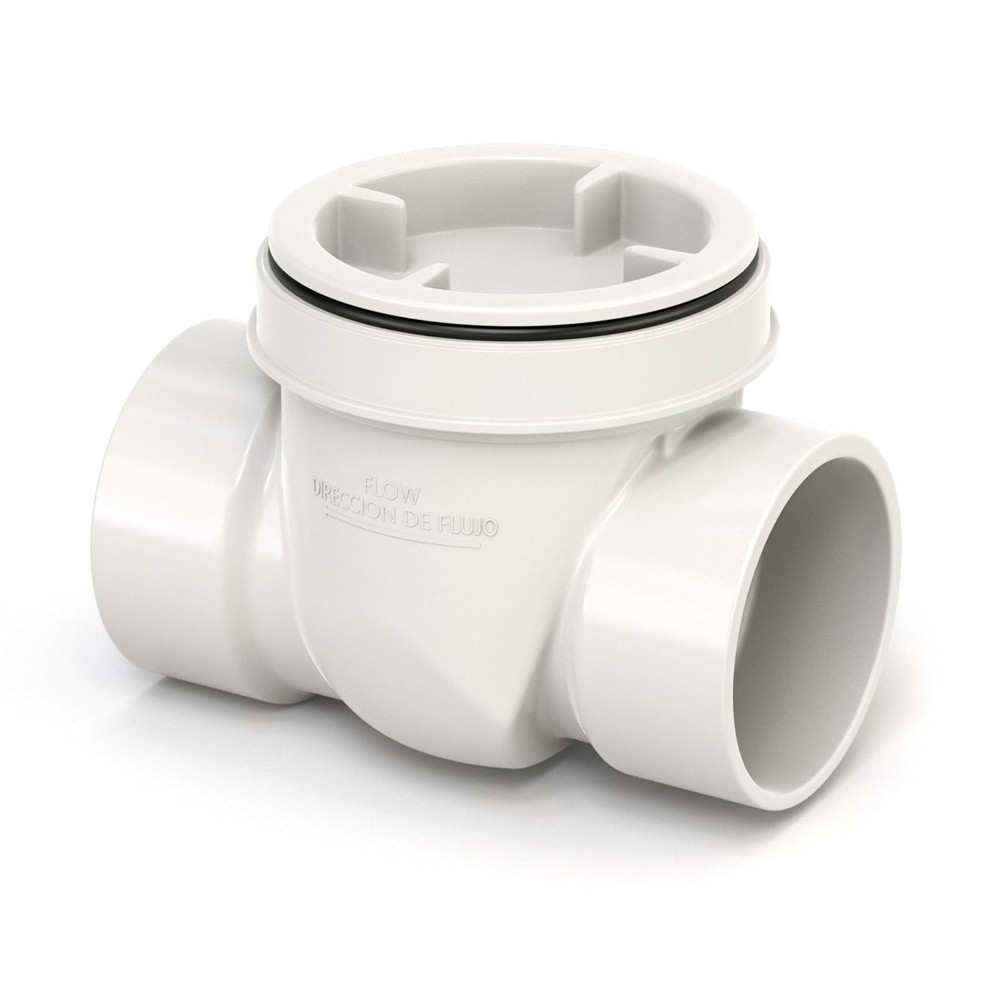 GASHER 4" PVC Backflow Preventer Valve, Sewer Check Back Flow 3 Inch, White