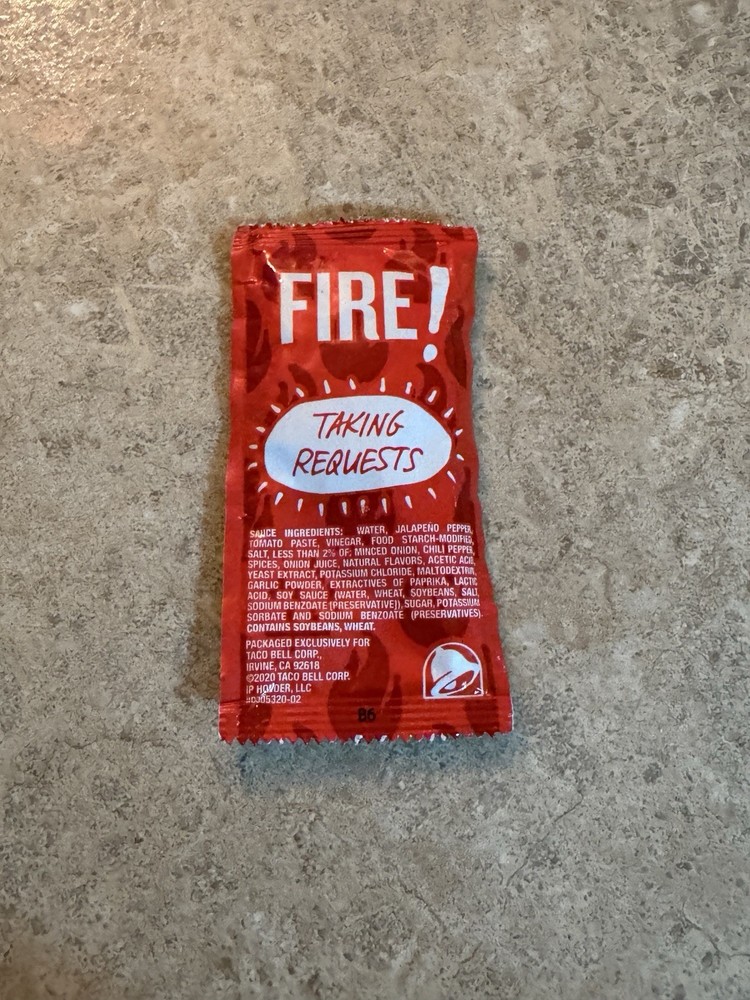 Taco Bell FIRE Sauce Individual packets