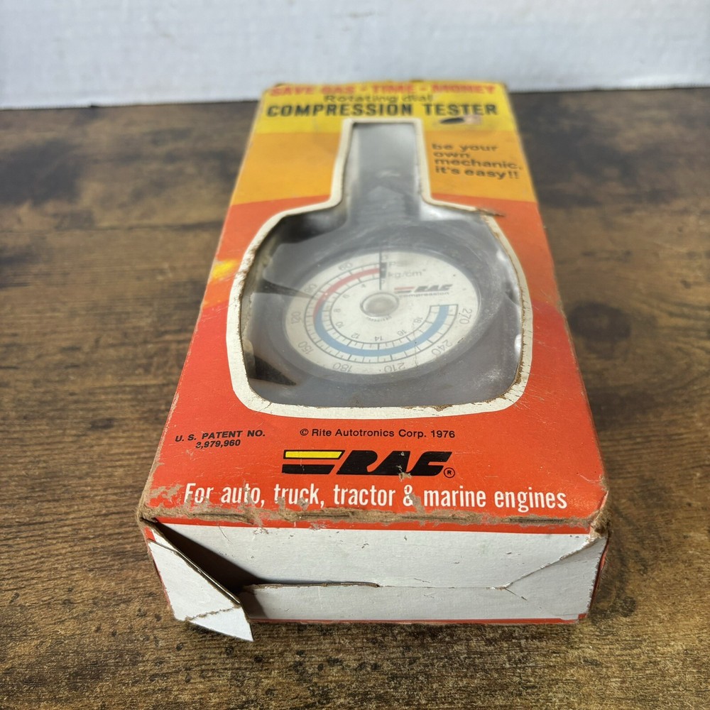 Vintage Rotating Dial Compression Tester - 1976 RAC Rite Autotronics Model 1535