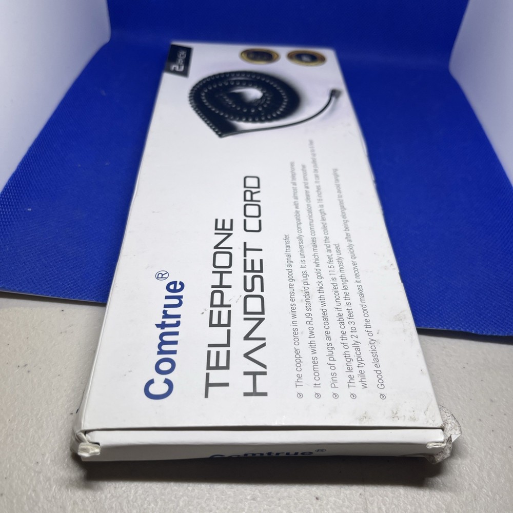 Comtrue Telephone Handset Cord 2-Pack X001SCCT3B New Damage Box