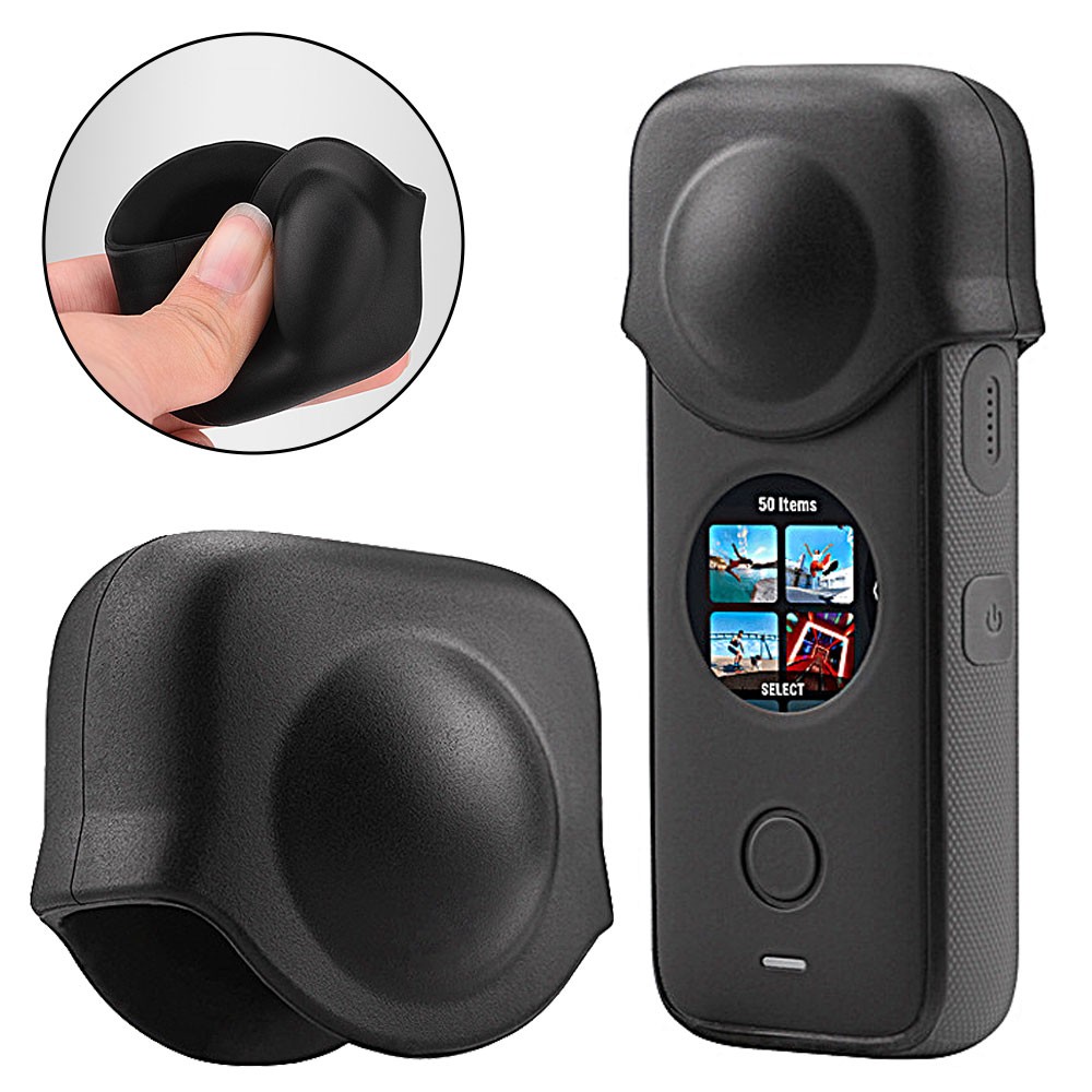 Lens Cap Protector Case Silicone Cover for Insta360 X3 Panoramic Camera Black CW