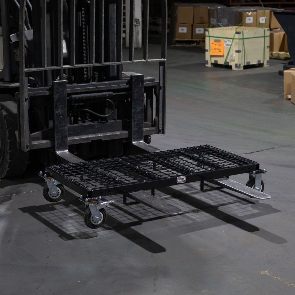 Titan Attachments Heavy-Duty Rolling Platform Base with Fork Pockets