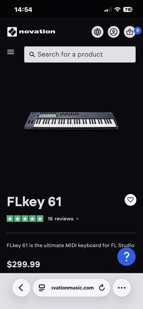 Novation FLkey 61 MIDI Keyboard Controller Faders Pads FL Studio