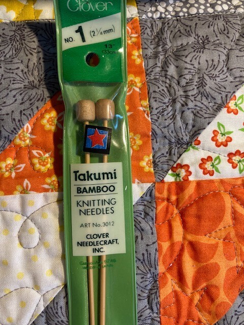 Clover Bamboo Knitting Needles US Size 1, 13" long