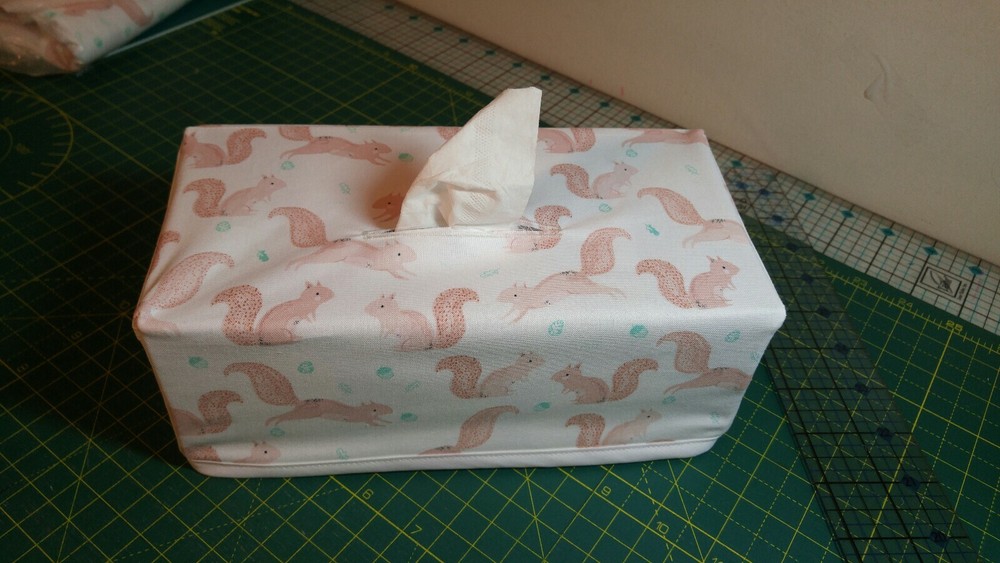 Squirrels in Pine Grove Tissue Box Cover Handmade
