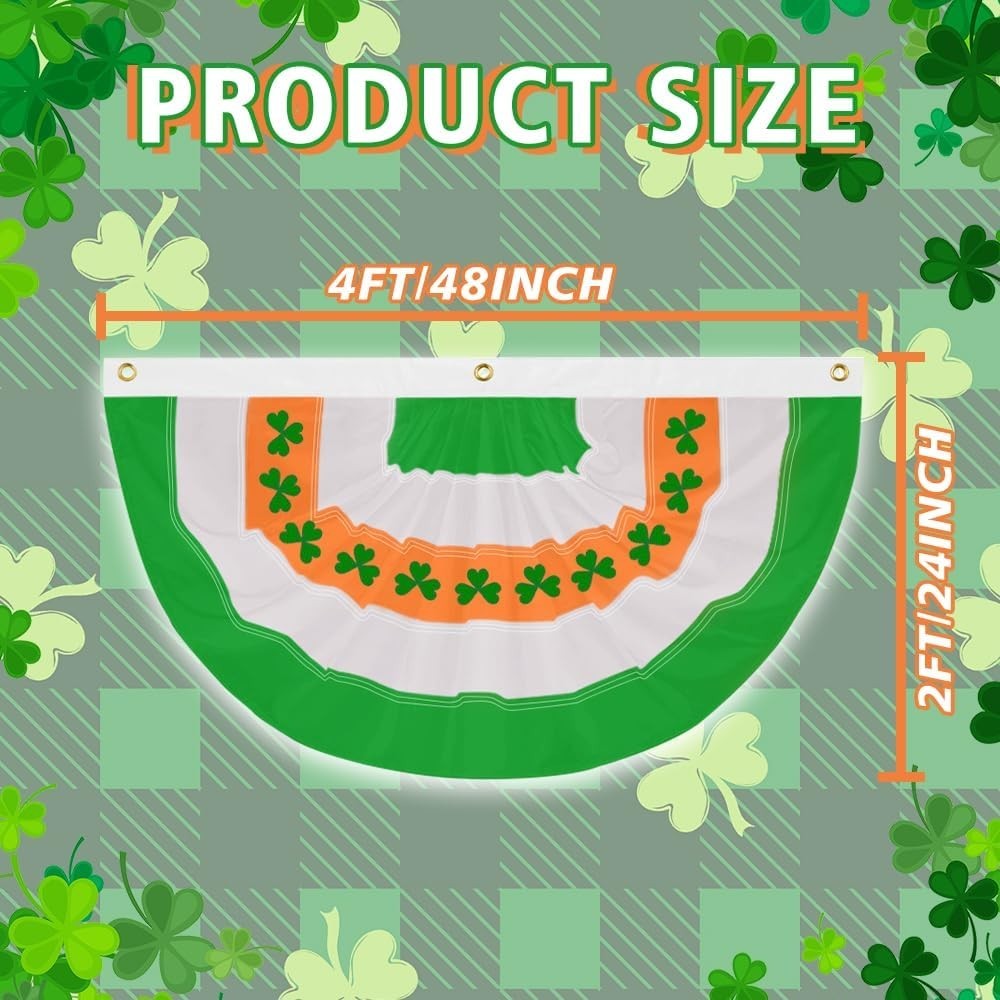 Double-Sided Irish Bunting Flags Set - 4 Pack, Perfect for St. Patrick's Day