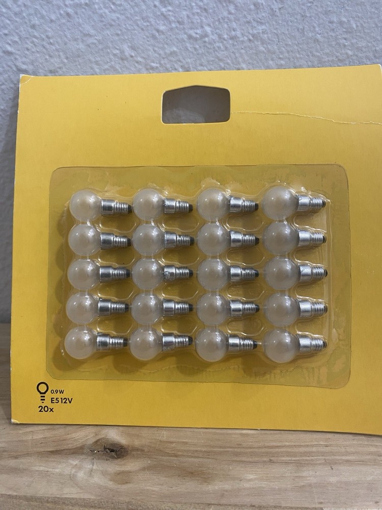 IKEA Stranne Light Bulbs - 20 Quantity 5mm Screw Base Bulbs  700.997.19 E5 New!!