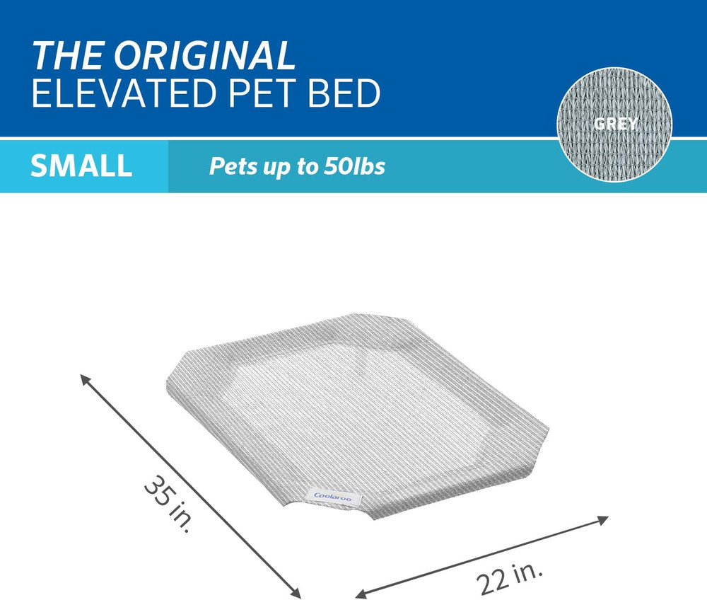 Replacement Cover, the Original Elevated Pet Bed by , Small,Grey