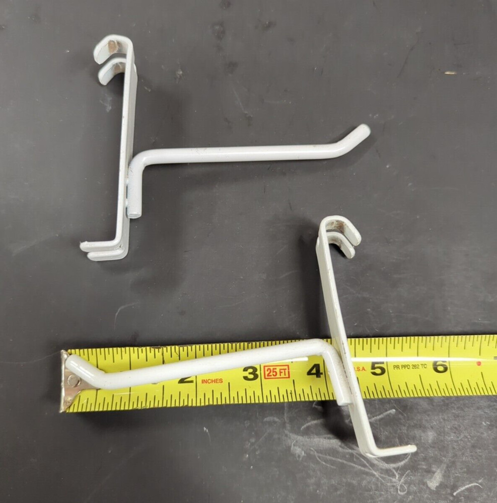 4" Gridwall Hooks - 20 White Hooks For Grid Wall or Mini Grid Cube Displays