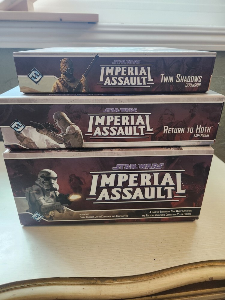 Star Wars Imperial Assault Lot- Base Game W/ Broken Token, Hoth Exp, Shadows Exp