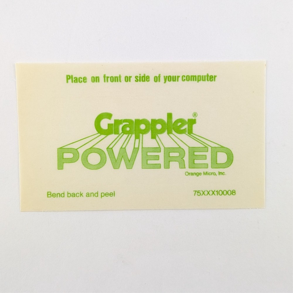Orange Micro Grappler+ Manual & Sticker - Apple II, Vintage Computing